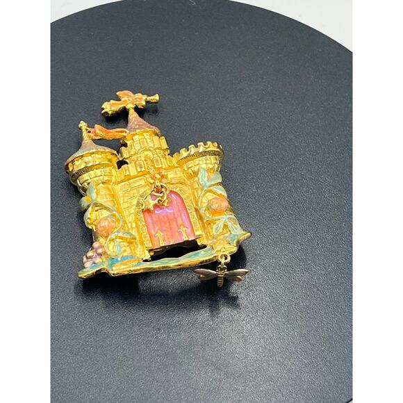 Kirk's Folly Gold-Tone & Enamel
Fairytale Rapunzel Castle w/ Dragonfly Brooch - Picture 3 of 9